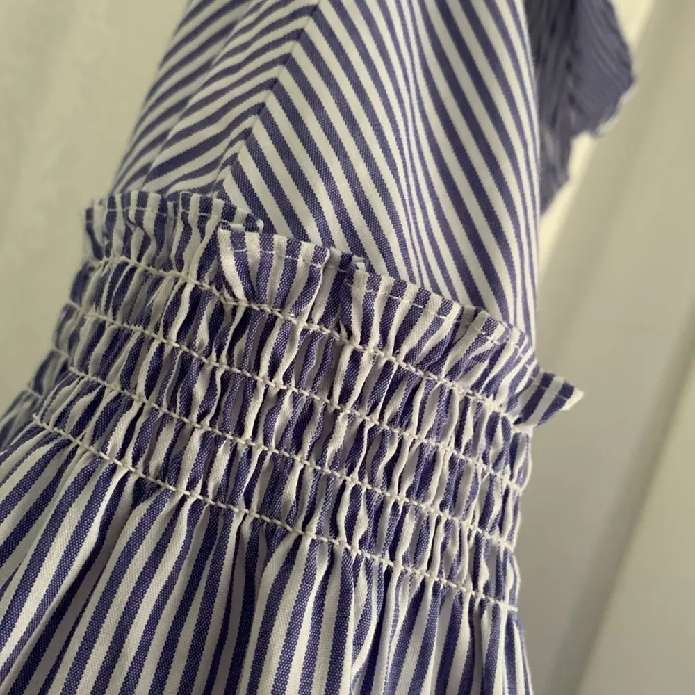 HALOGEN Pinstripe Embroidered Blouse Size: M - Image 4