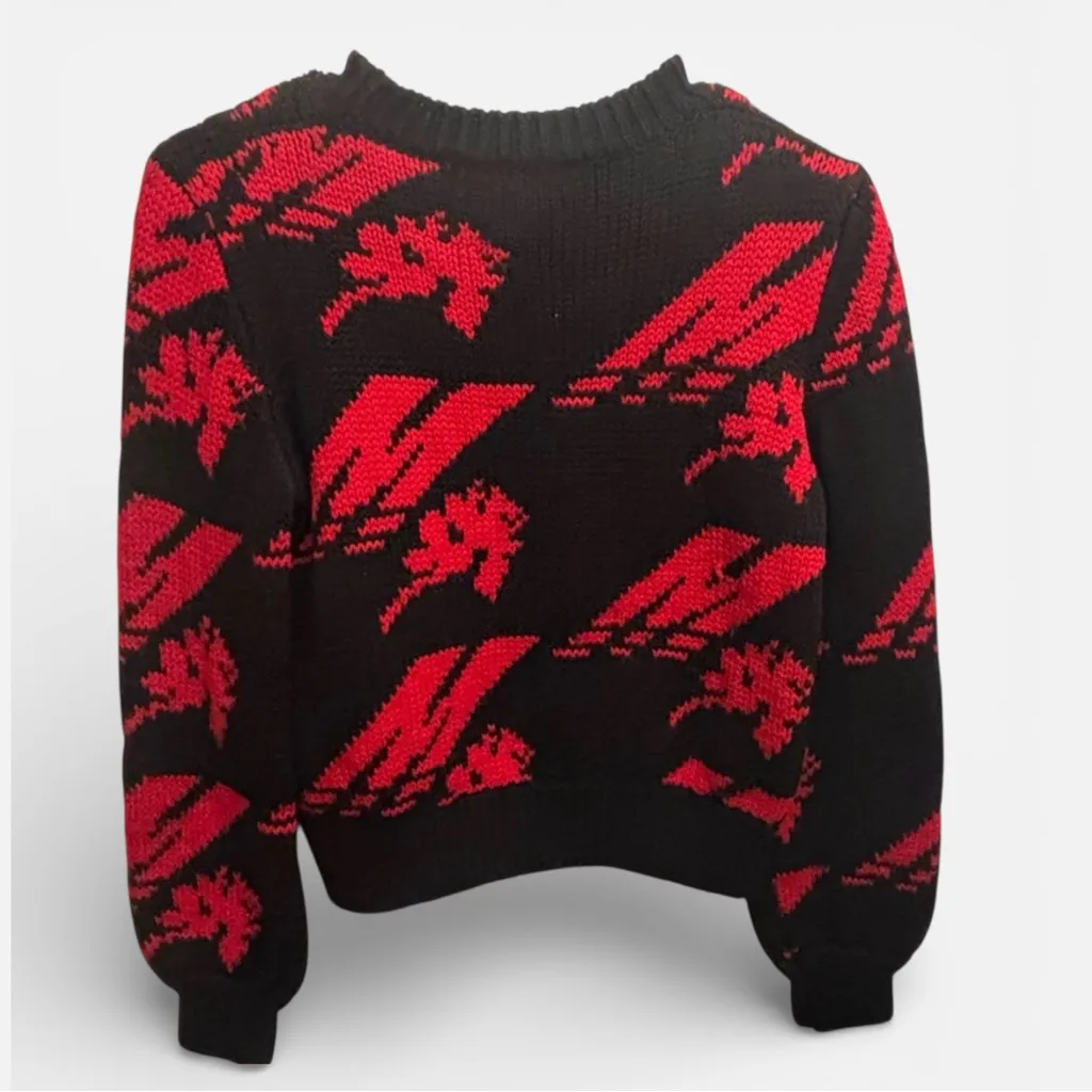 New MSGM Maglia Red and Black Wool Sweater - Image 3