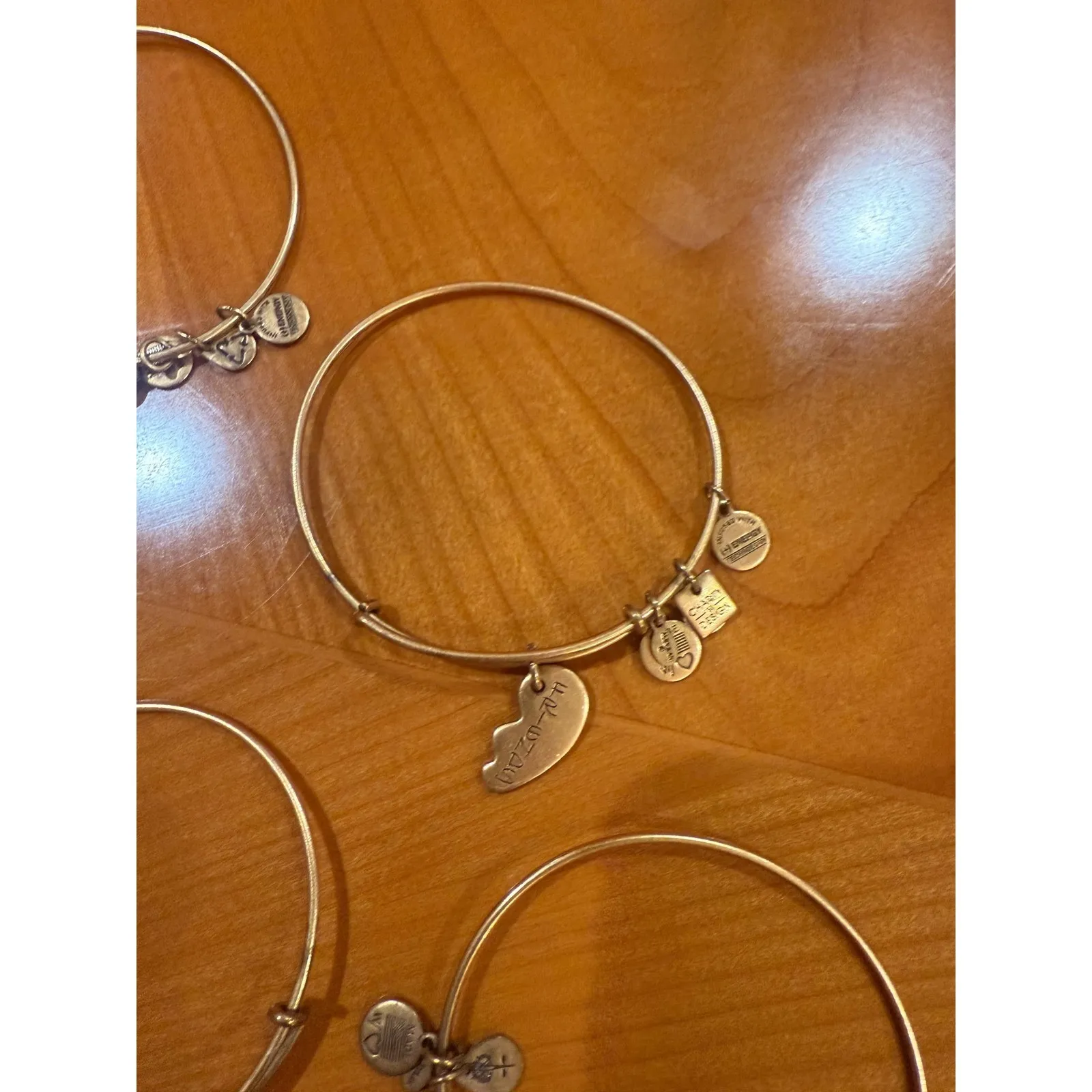 Alex and Ani Charm Bracelets Gold Tone Mixed Charms Lot of 10 - Image 9