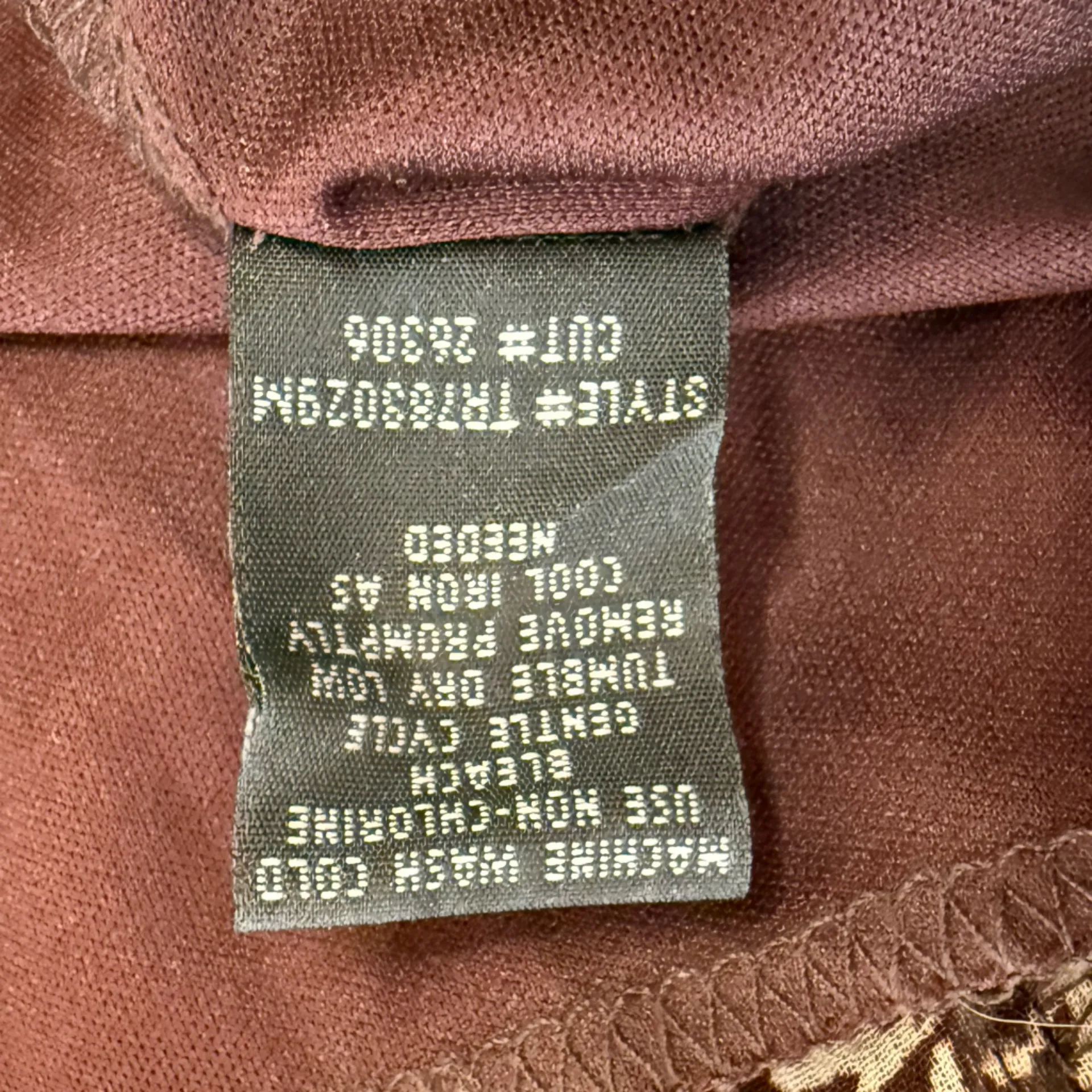 Connected Apparel Brown Abstract Animal Print Sleeveless Ruched Size 12 - Image 6