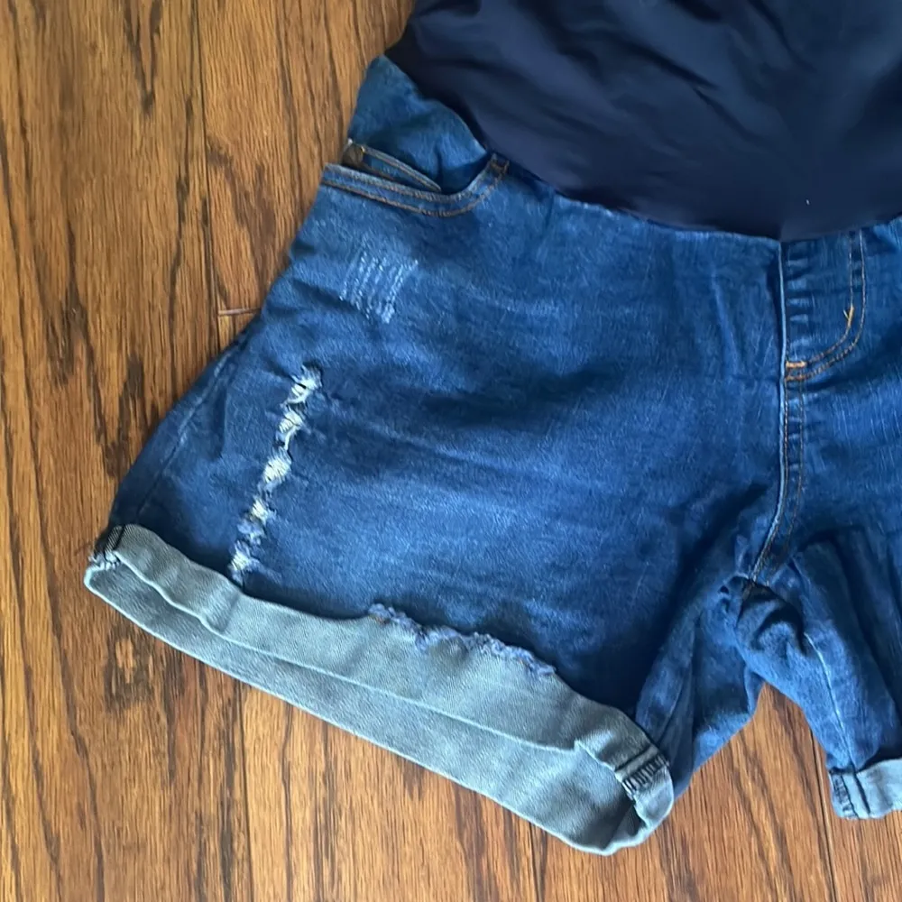 Hofish overbelly maternity jean shorts Blue Size undefined - Image 3