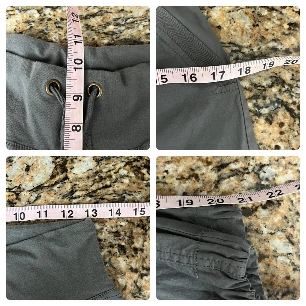 Saks Women’s Cropped Cargo Jogger Pants Gray Drawstring Utility Y2K Streetwear - Image 4