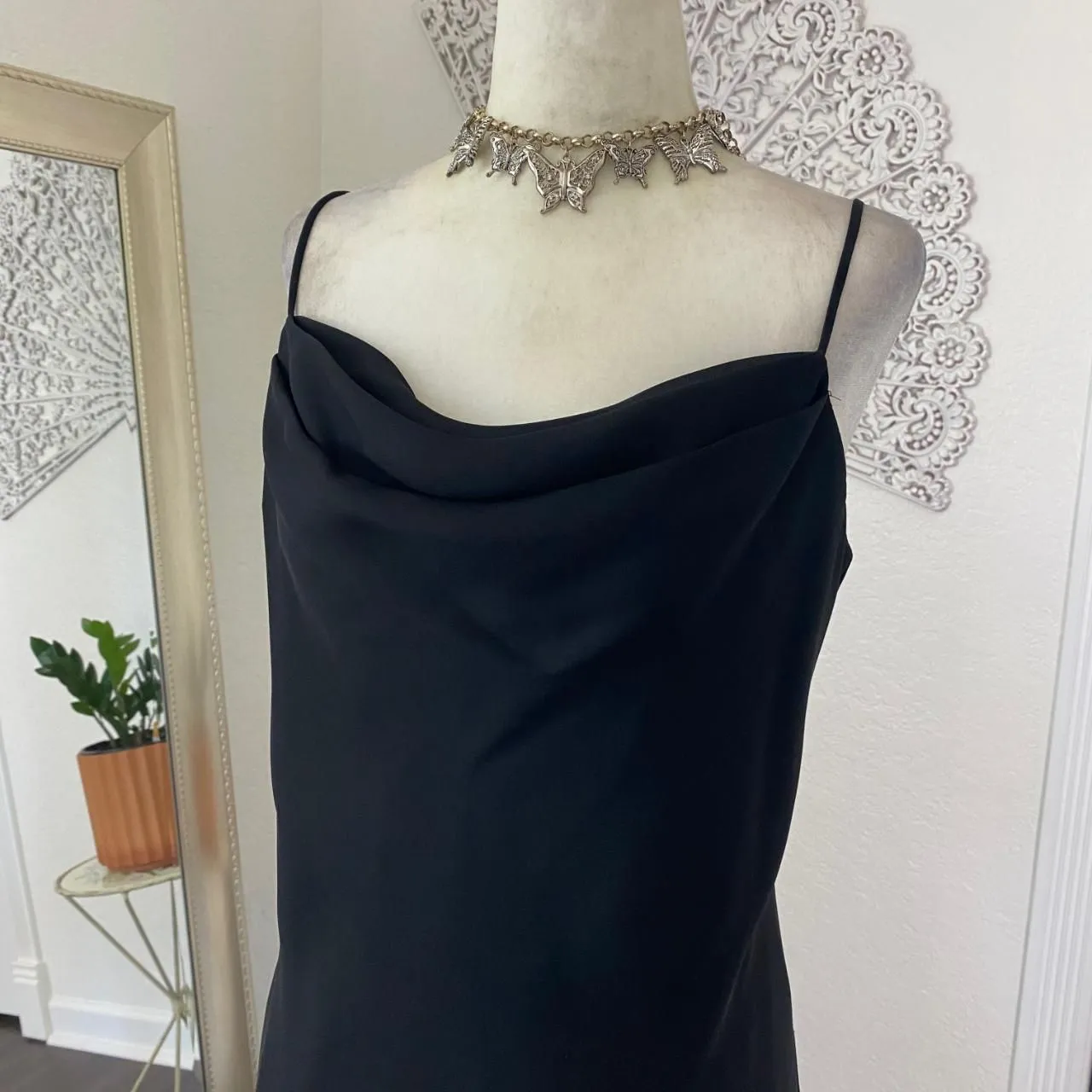 Jessica Howard Romantic Goth Mesh Tulle Little Black Prom Dress 8 / M / Petite - Image 4