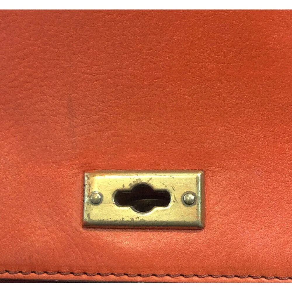 Very Vintage Fossil Crossbody Messenger Bag Purse Bright Coral Pink Orange READ - Image 4