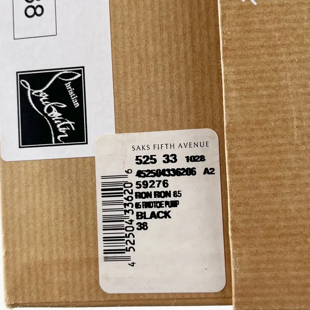 Christian Louboutin Ron Ron 85 Kid Leather Round Toe Stilettos Pump Black 38 - Image 11