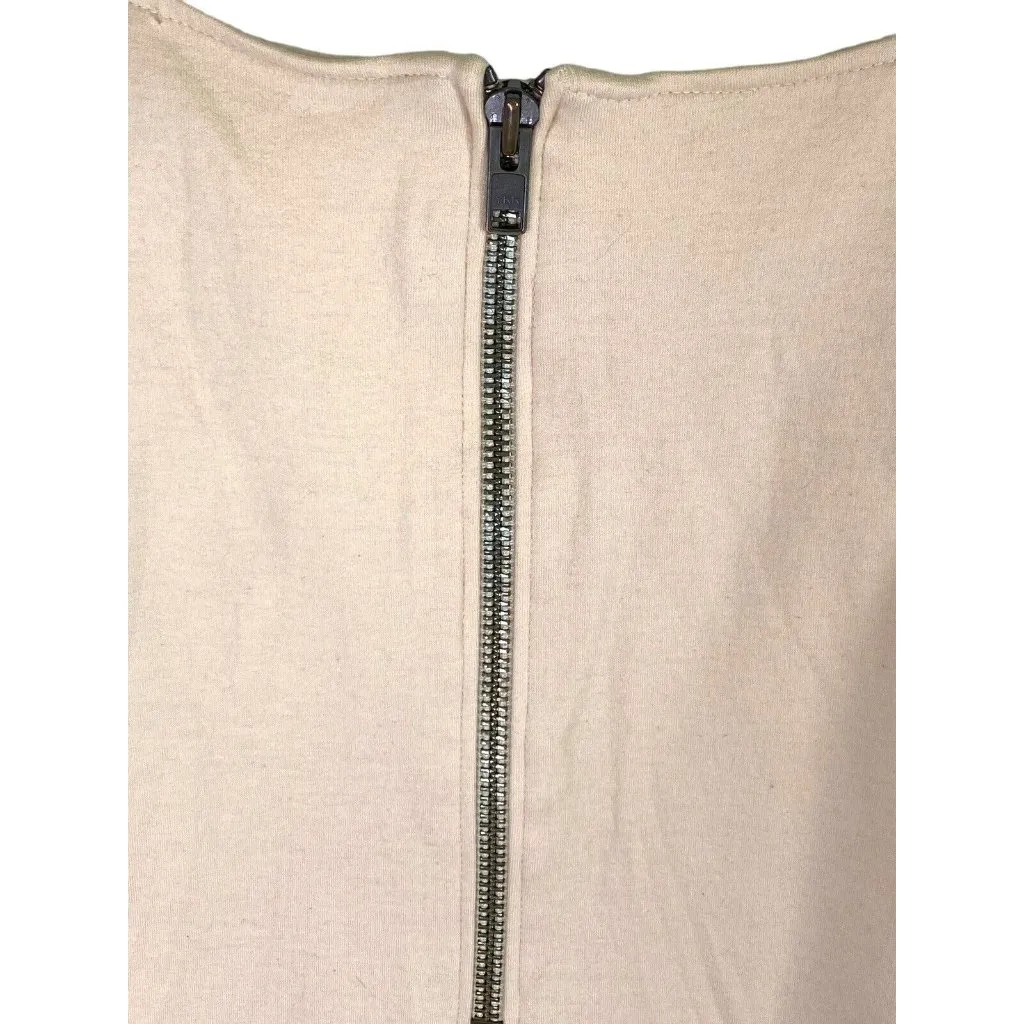 Diane Von Furstenberg‎ Cream Wool Blend Shirt Dress Back Zipper Size 4 - Image 3