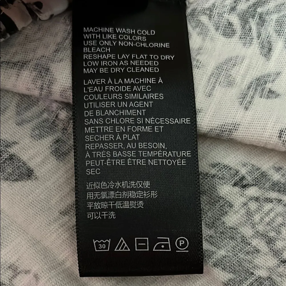 Maeve Black and Cream Floral 100% Cotton Sleeveless Blouse - Size Small - Image 12