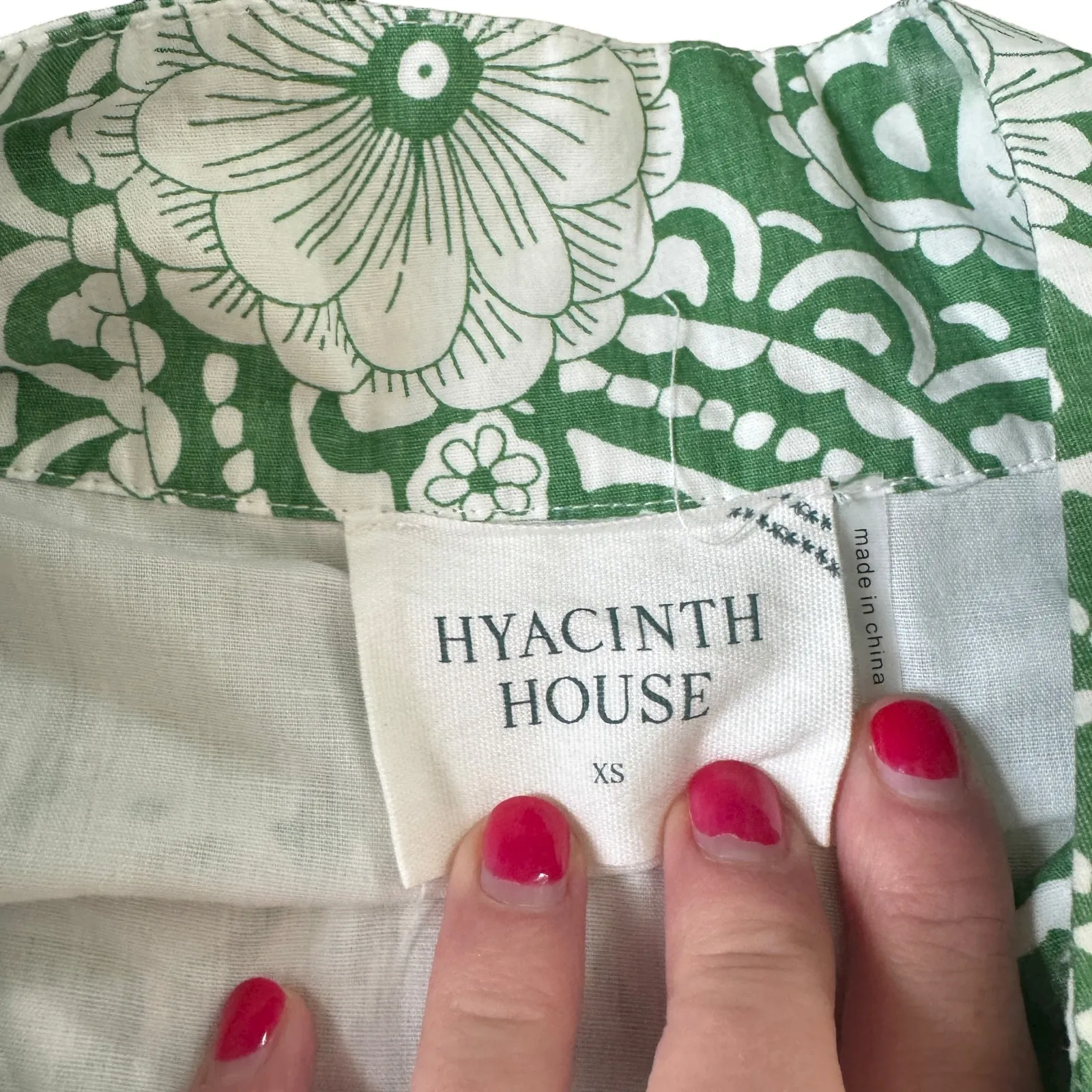 Tuckernuck Hyacinth House Midi Dress Green & White Floral - Image 5