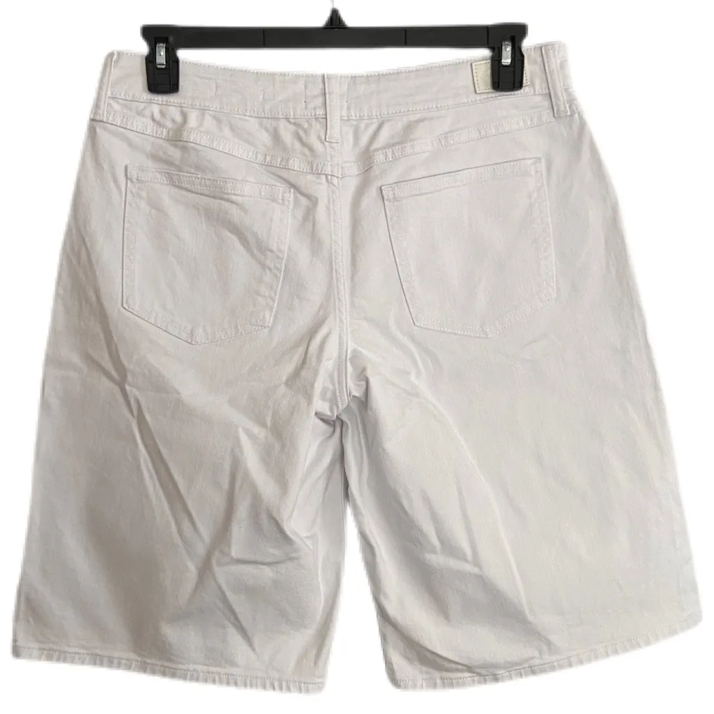 Scoop Wide Leg Denim Bermudas Streetwear, Minimalist, Resort, Old Money, Coastal White Size 10 - Image 2