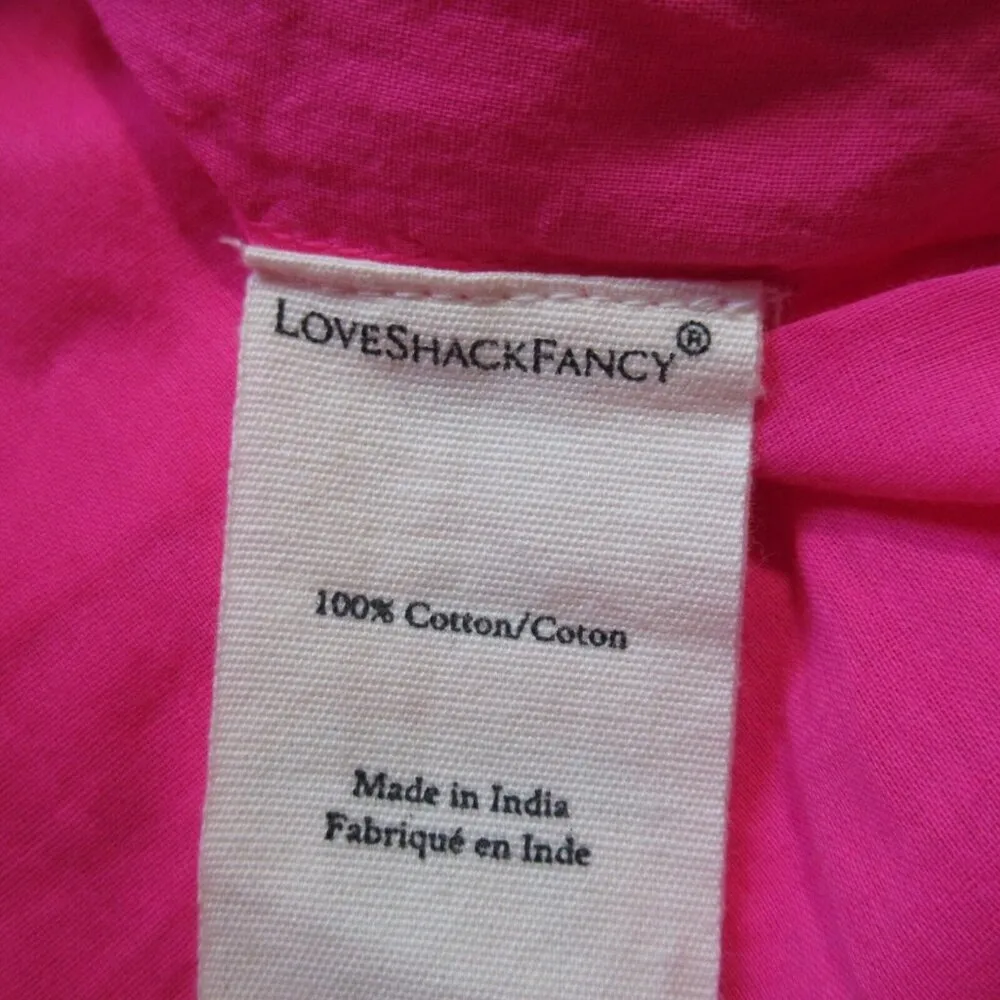 NWT LoveShackFancy Natasha Mini in Watermelon Ice Pink Ruffle Cotton Dress L - Image 6