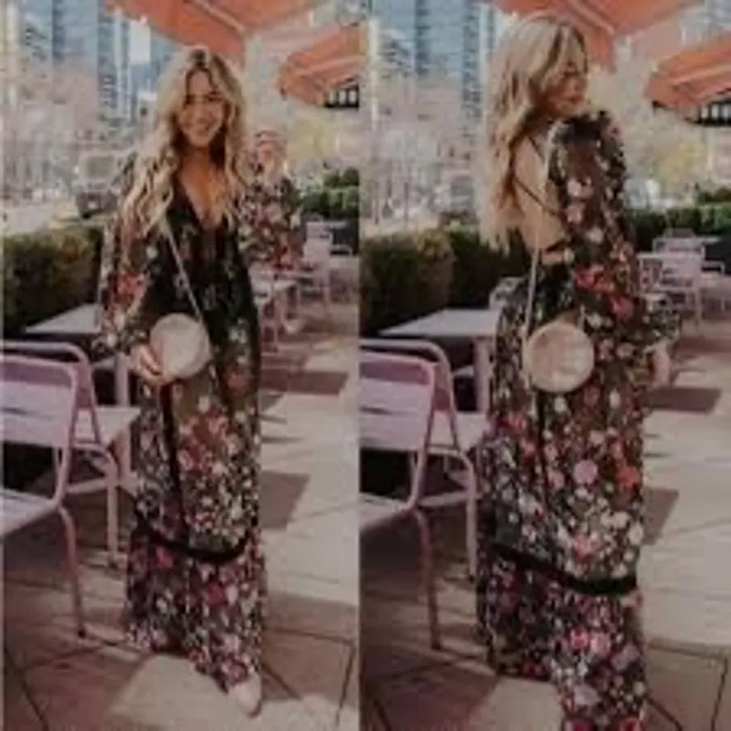 FOR LOVE AND LEMONS Black Pink Luna Embroidered Floral Mesh Maxi Dress sz XXS - Image 4