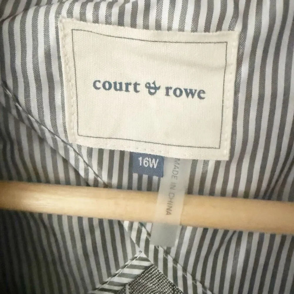 COURT & ROWE x NORDSTROM | NWT Pinstripe One Button Blazer Gray White | Size 16W - Image 7