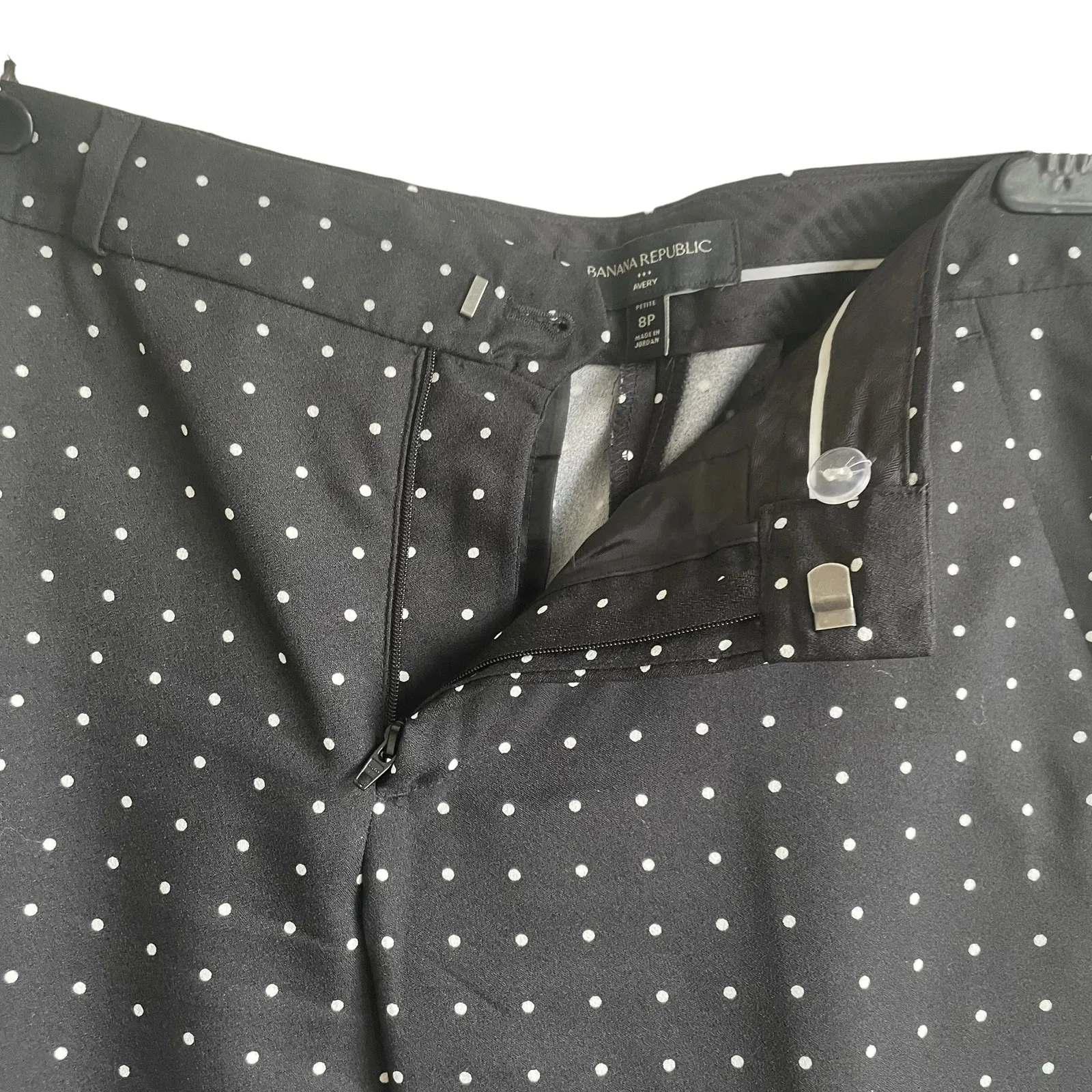 Banana Republic‎ Women Cropped Pants 8P Black Polkadot Tapered Leg Cruisewear - Image 5