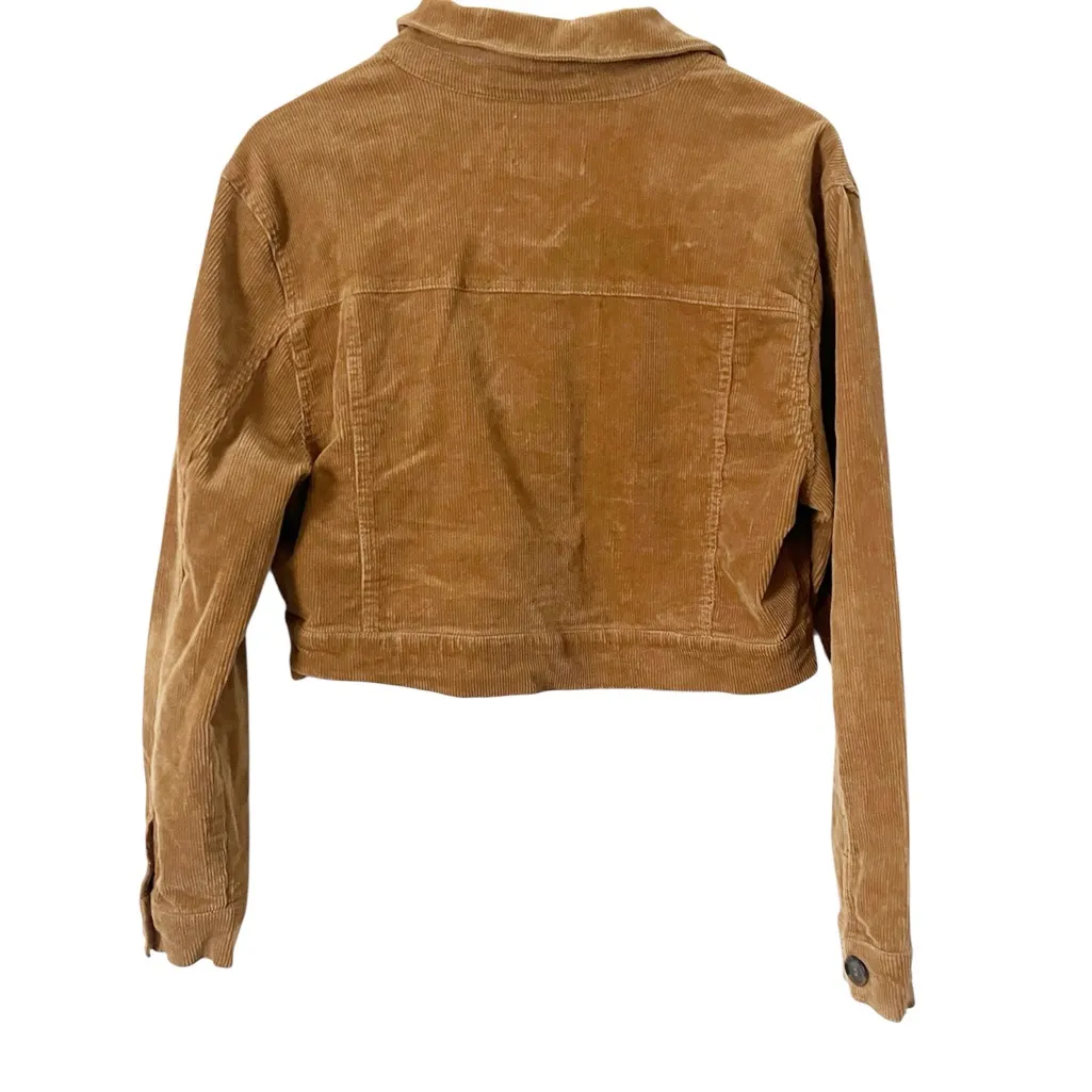 Love Tree Women's Camel Corduroy Cropped‎ Button Down Jacket Women’s Size Large - Image 2