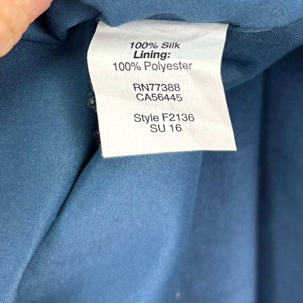 Madewell Silk Sandstar Size 2 Blue Mini Lightweight Dress 100% Silk Teal‎ - Image 10