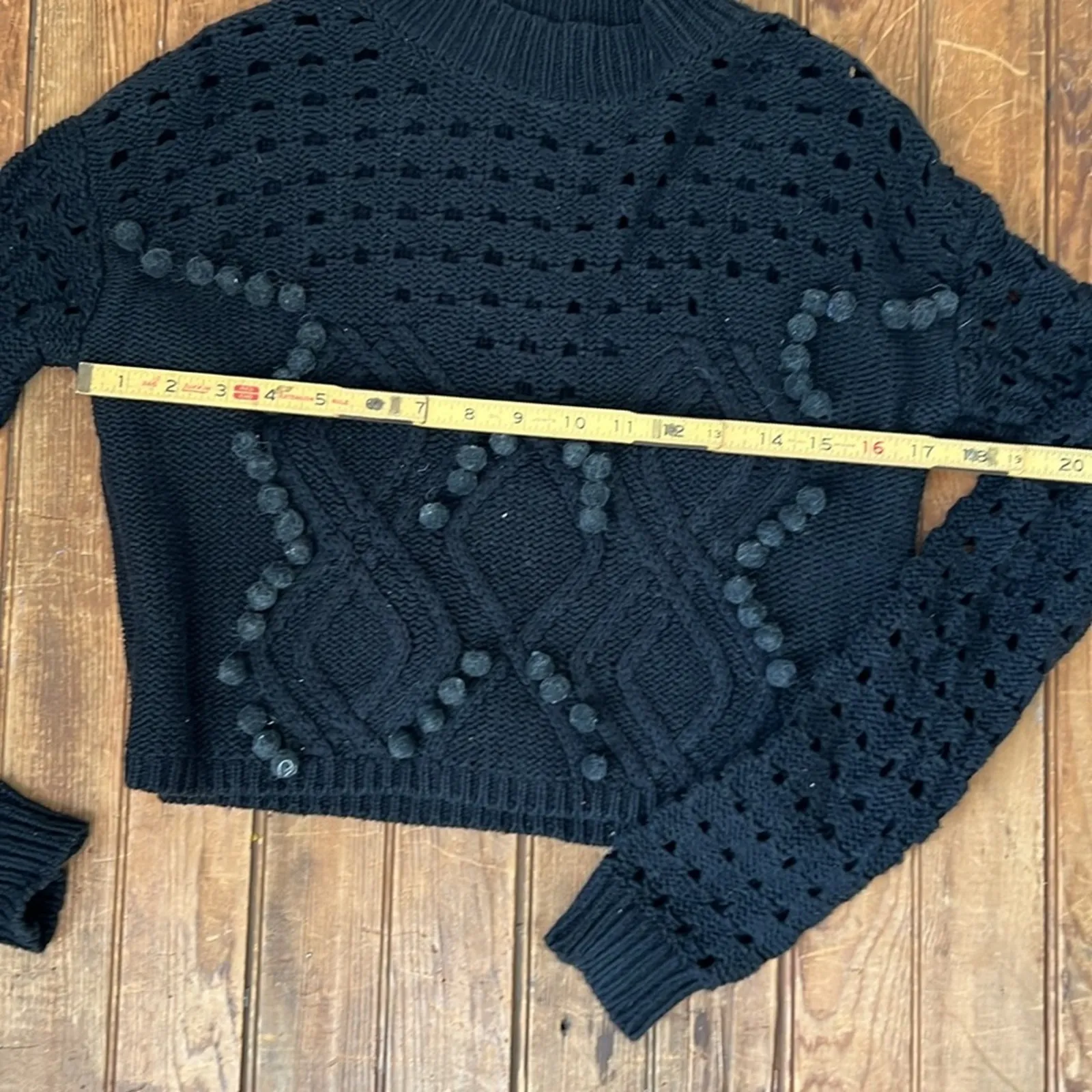 Women’s 7 Wonders black mock neck cotton black cropped cardigan size 4 - Image 2