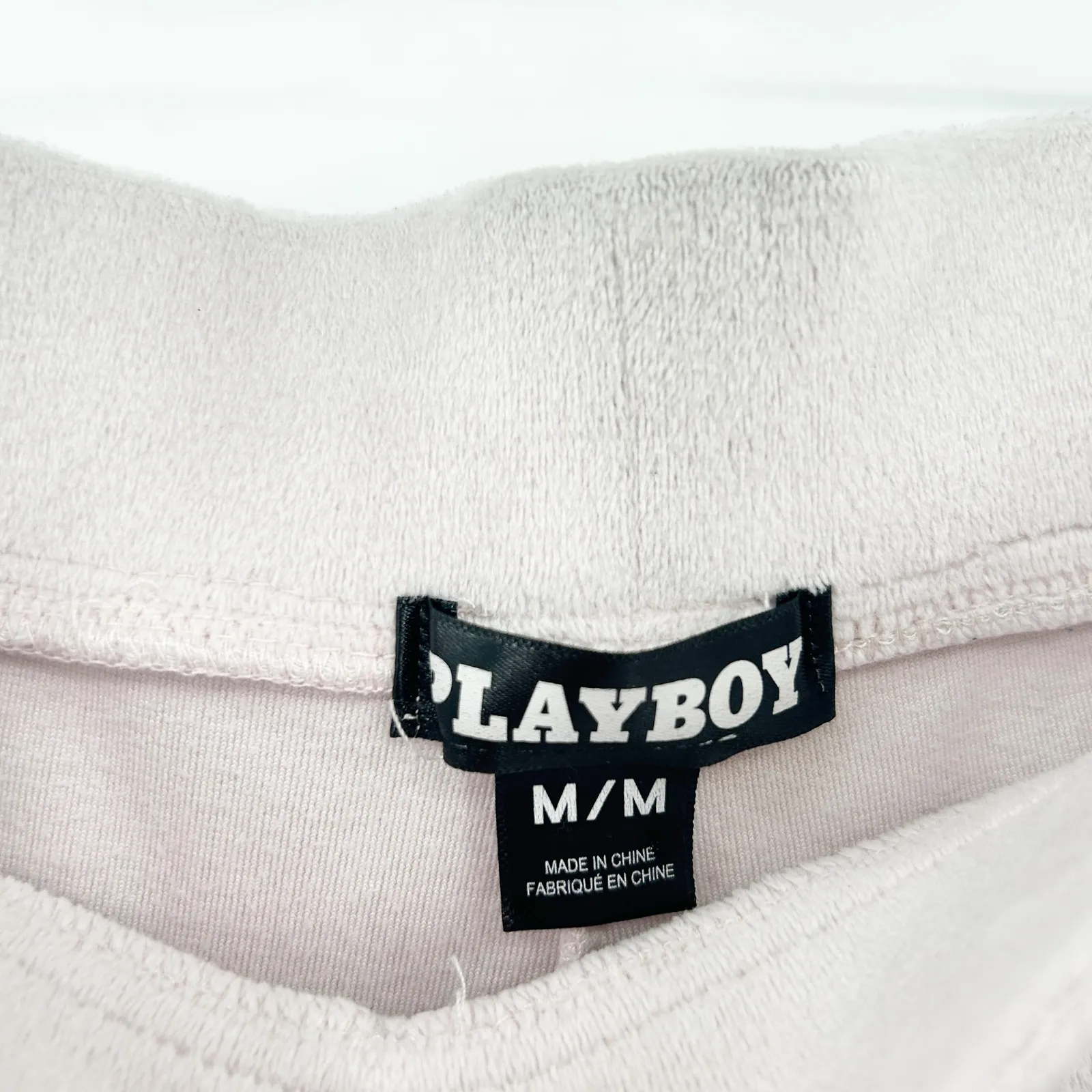 Playboy Velour Track Pants Rhinestone Bling Logo Y2K Lounge Pants‎ Womens Size M - Image 4