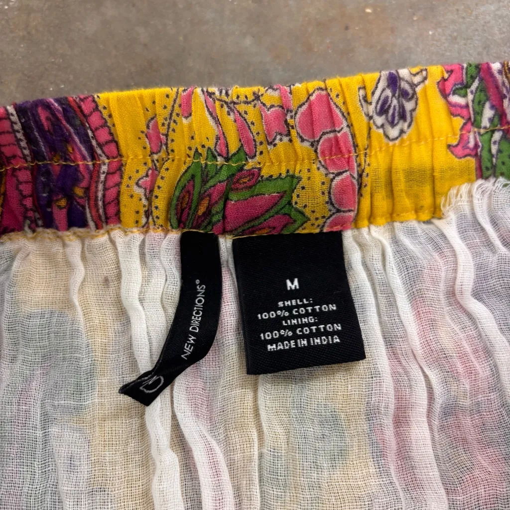 Vintage Like Boho Tiered Maxi Skirt Vibrant Paisley & Floral Patchwork Womens M Green Size M - Image 2