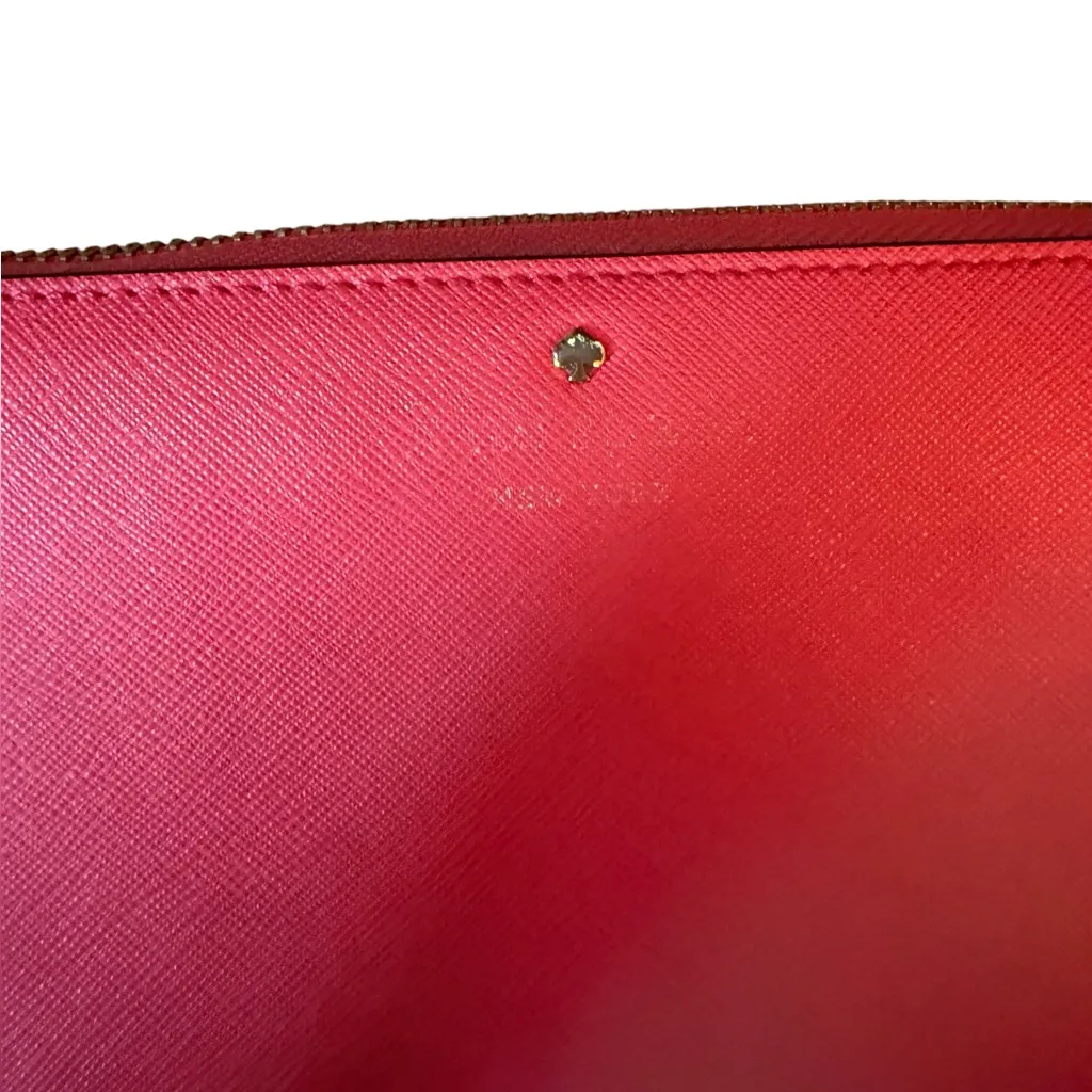 Kate Spade  Hot Pink Saffiano Leather Zip Wallet - Image 3