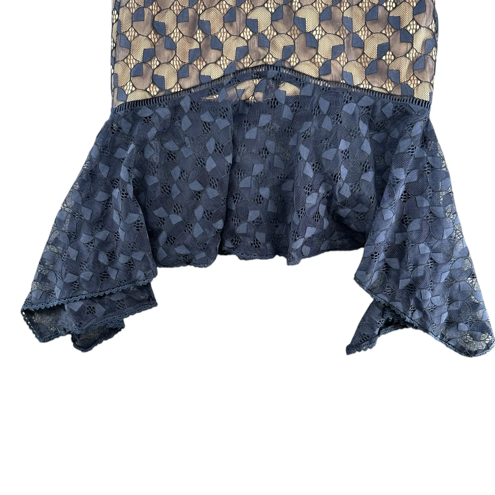 J.O.A Revolve Dressed Like A Daydream Navy Blue Lace Midi Cocktail Dress Size S Black - Image 7