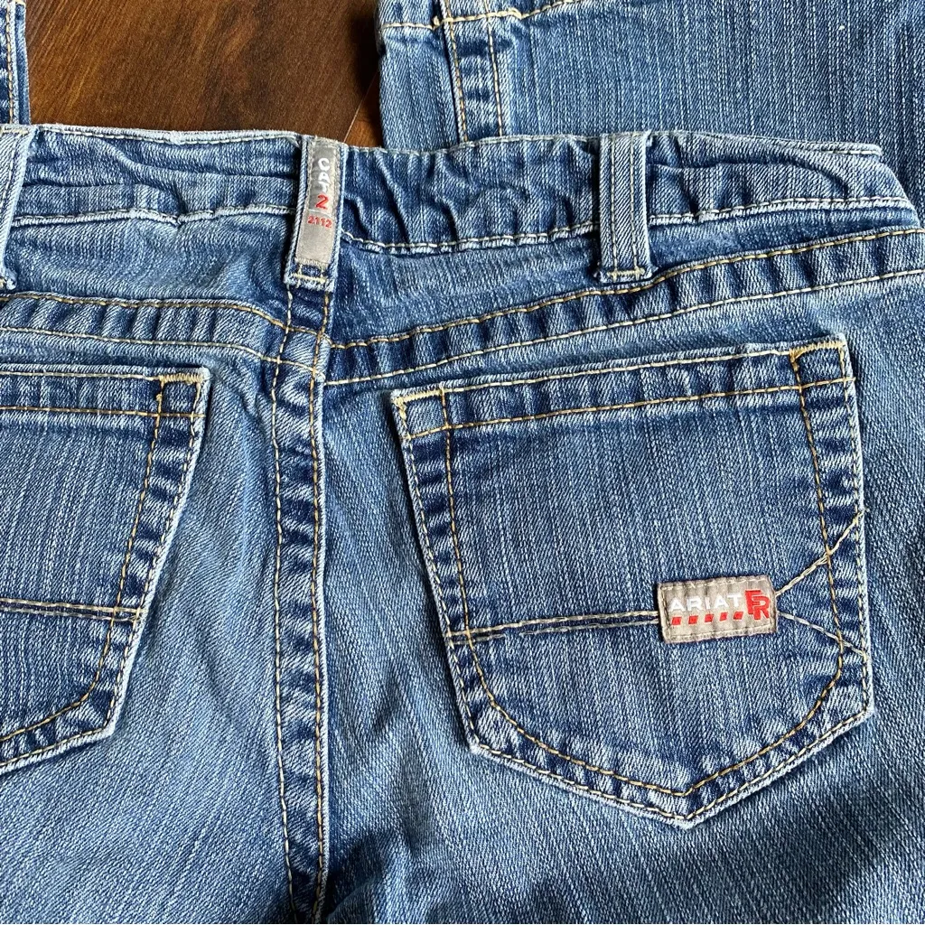 Ariat FR Mid Rise Boot Cut Jeans Flame Resistant Medium Wash - Image 5