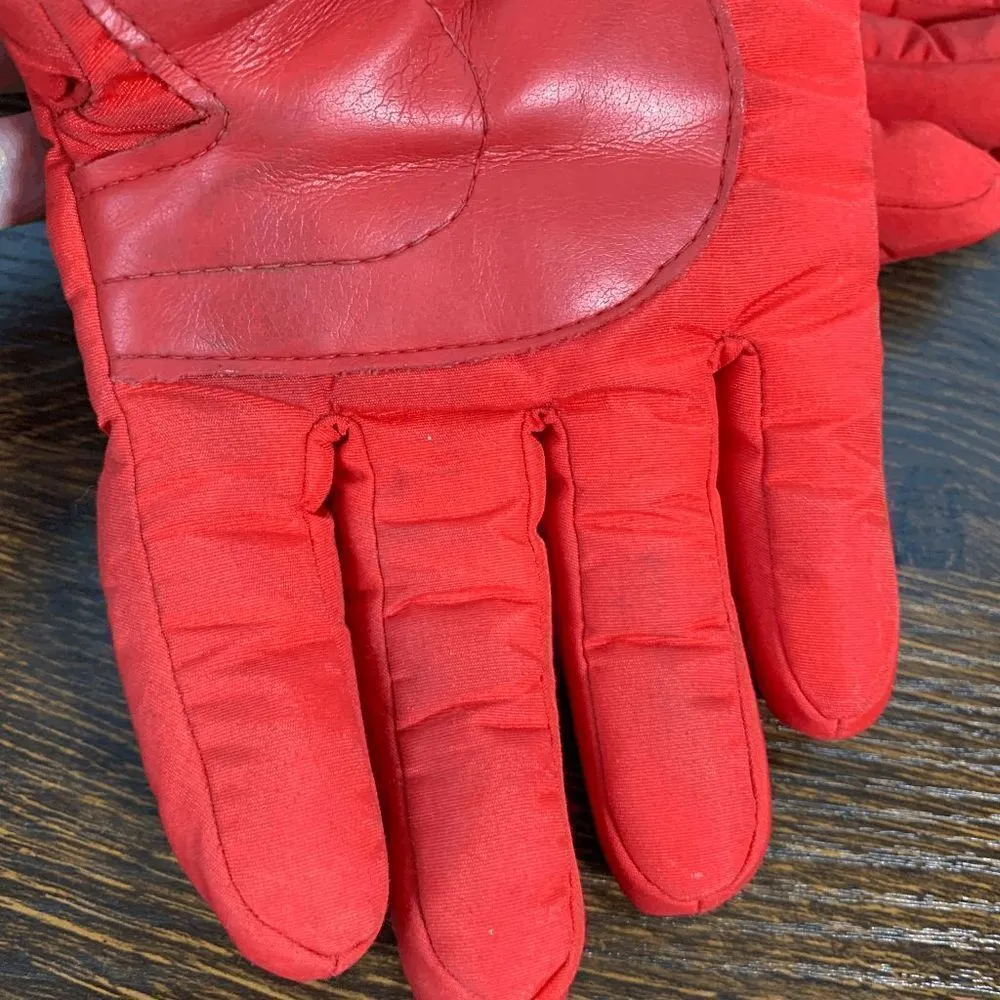 Vintage Montogery Wards Women's Thinsulate Winter Gloves Red S/M - Image 8
