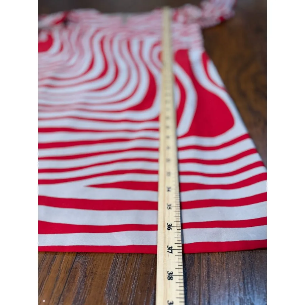 Tahari Arthur S. Levine Women’s Dress Size 10 Red White Geometric Print Career - Image 8