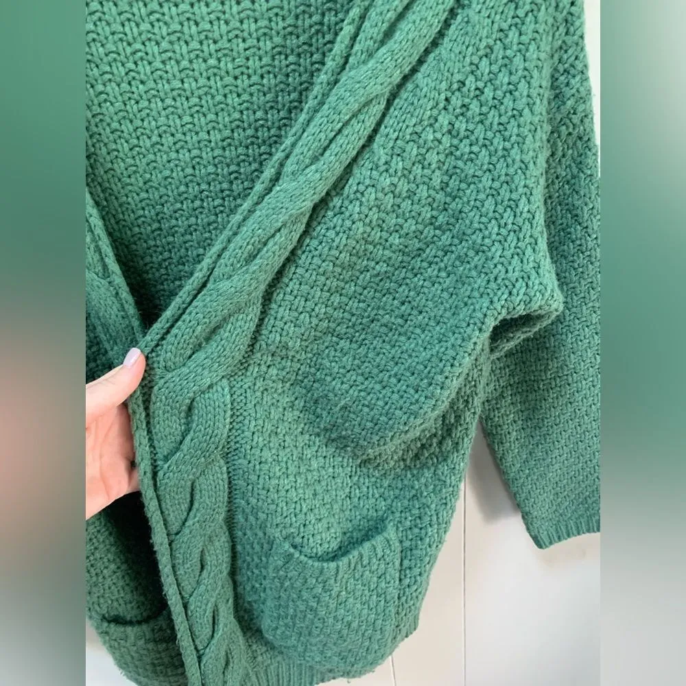 Small Medium Green Knit Cardigan - Image 3