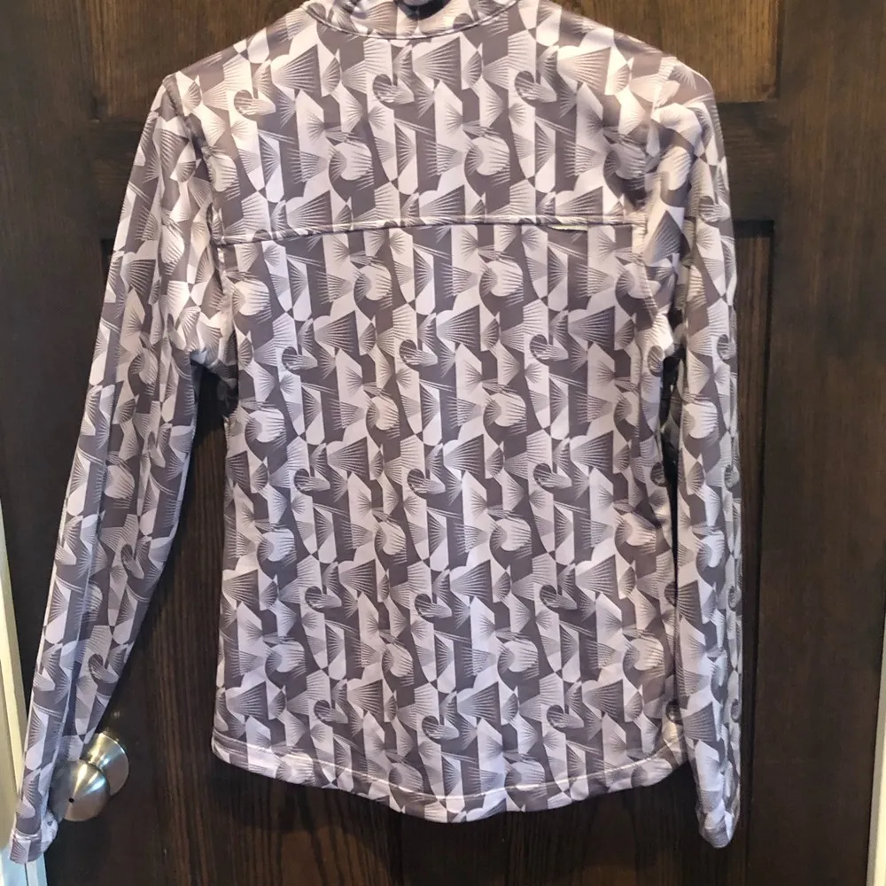 Saucony Jacket Womens Small Lightweight Running Hiking Gym Zipper Geometric - Image 3