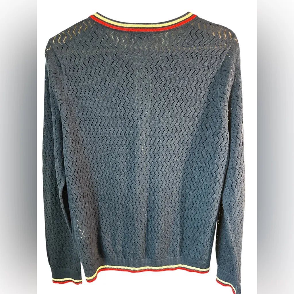 LANDS' END Celestial Blue Classic Supima Cardigan Sweater Size Tag Missing Blue Size M - Image 2