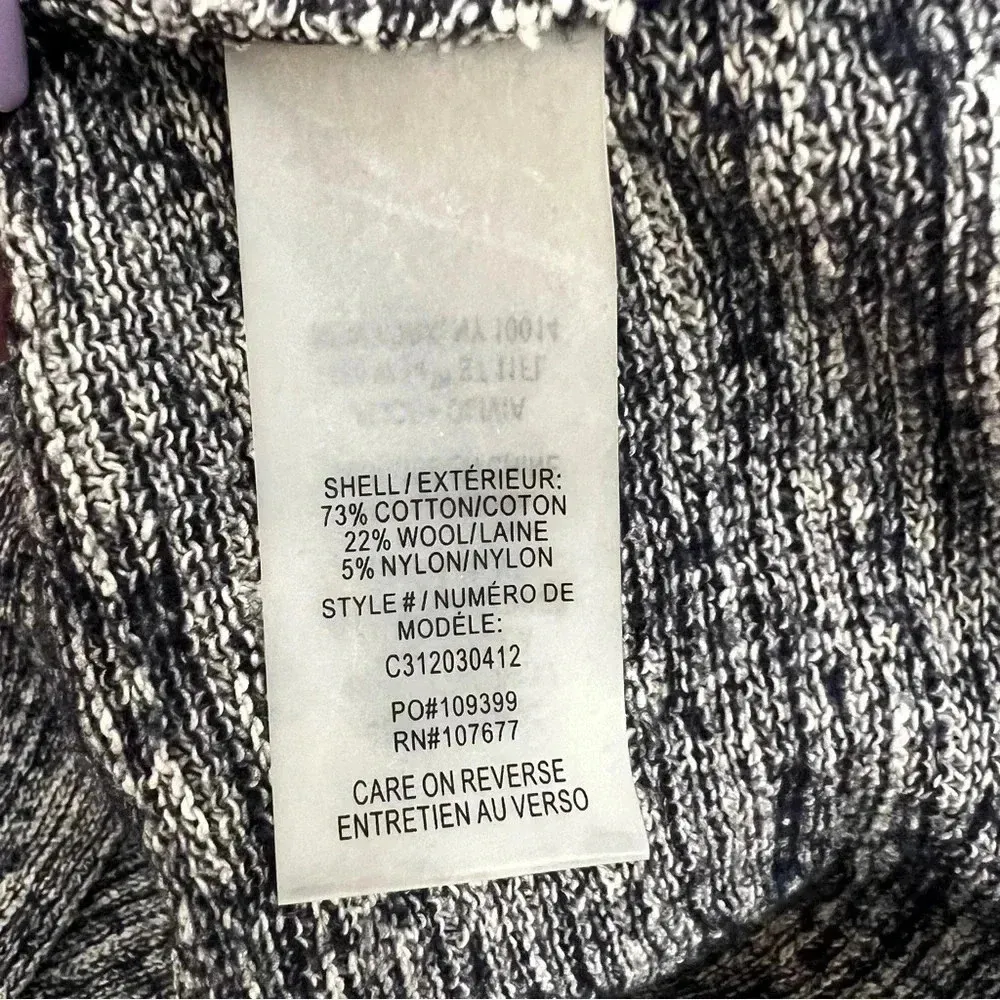 Alice and Olivia Puff Sleeve Sweater Thick Knit Heather Gray Women’s Size L - Image 7