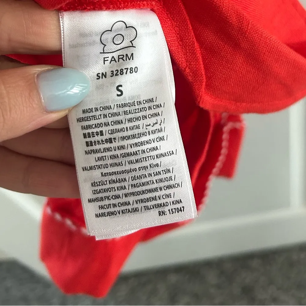 Farm Rio Red Puff Sleeve Romper - Image 5