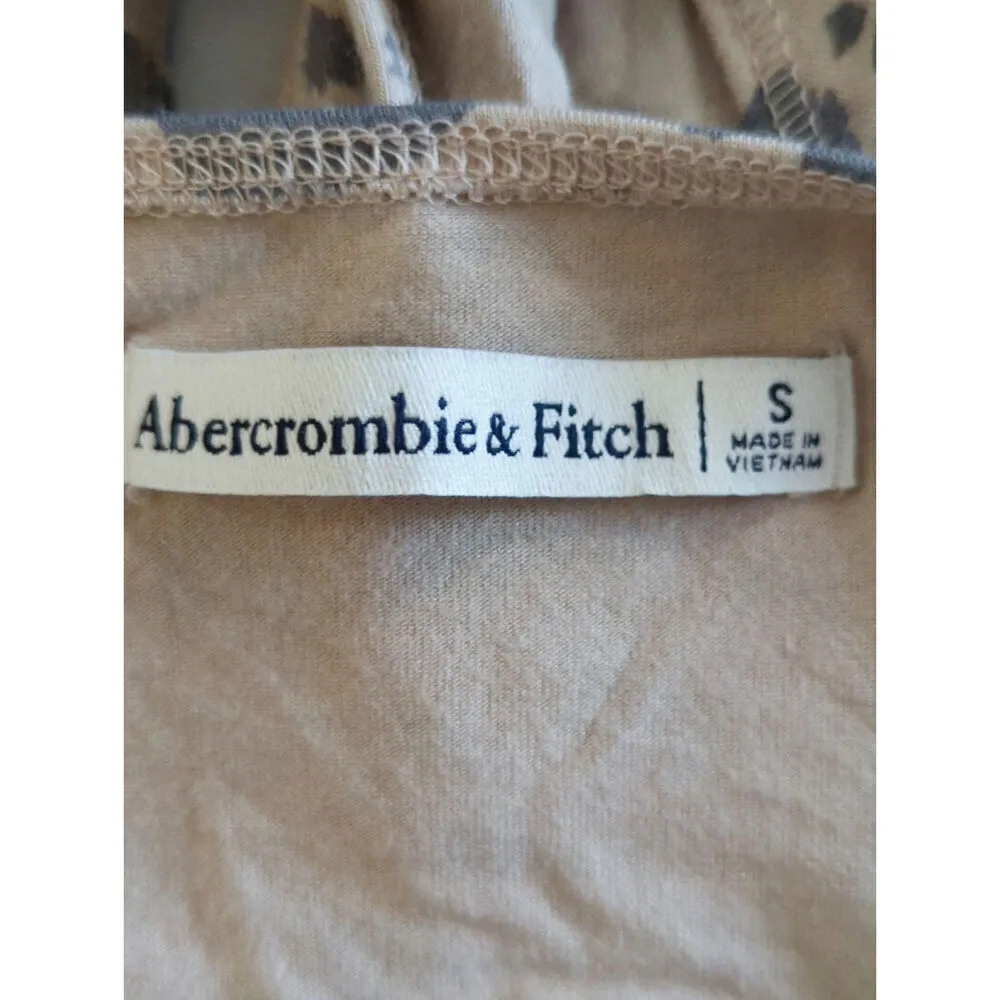 Abercrombie & Fitch Leopard‎ Print Cowl Neck Criss Cross Back Bodysuit Size S - Image 7