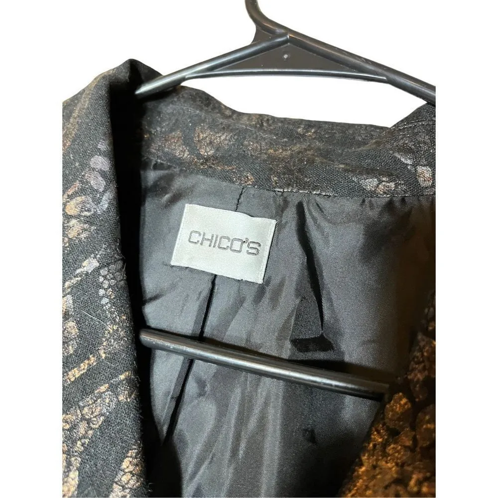 Chico’s Women’s Black Bronze Metallic Blazer‎ - Image 4