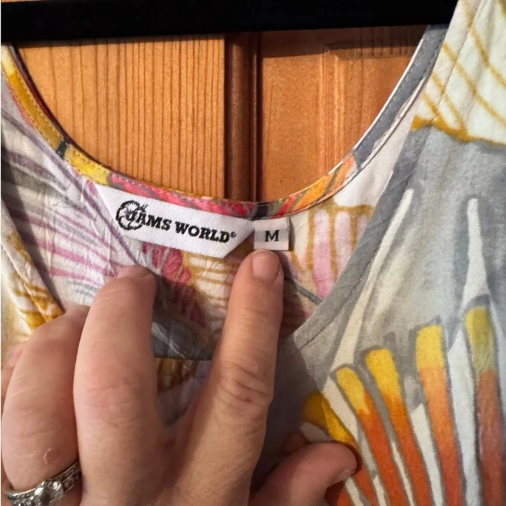 Vintage Jams World Hattie tropical print classic spun rayon dress M - Image 7