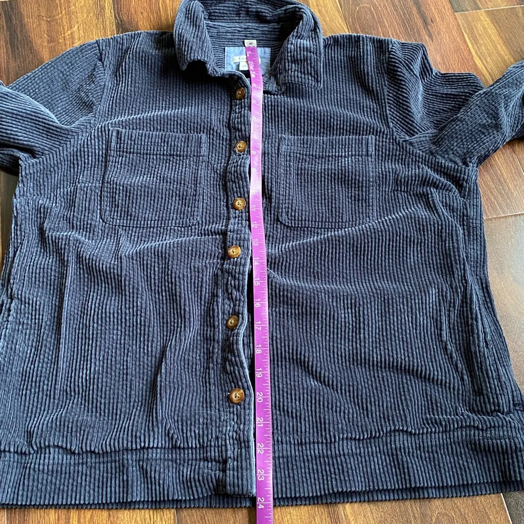 LL Bean 100% Cotton Corduroy Relaxed Shacket Button Down Shirt Blue Size undefined - Image 7