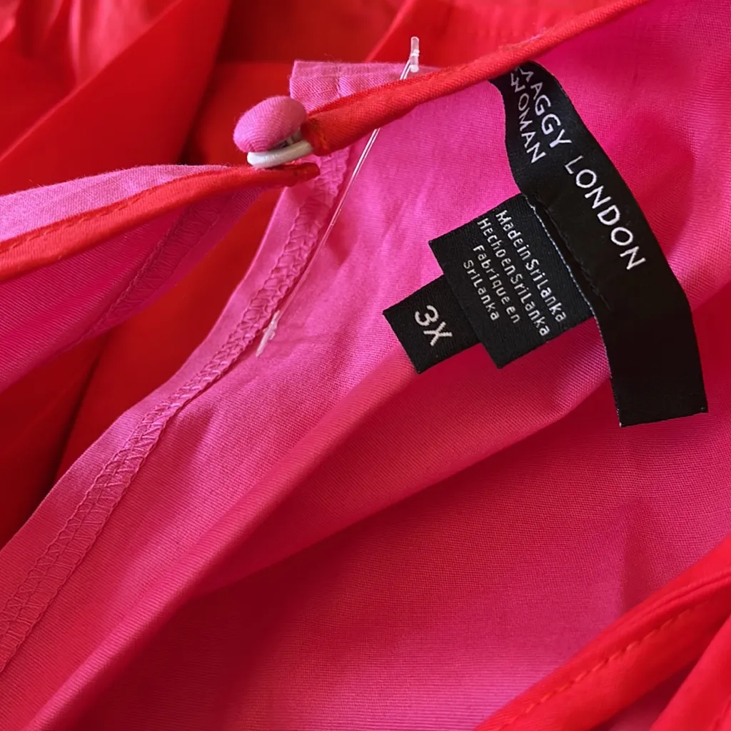 NWT Maggi London Times Curve Laureen Midi Poplin Tired Midi Dress - Image 9