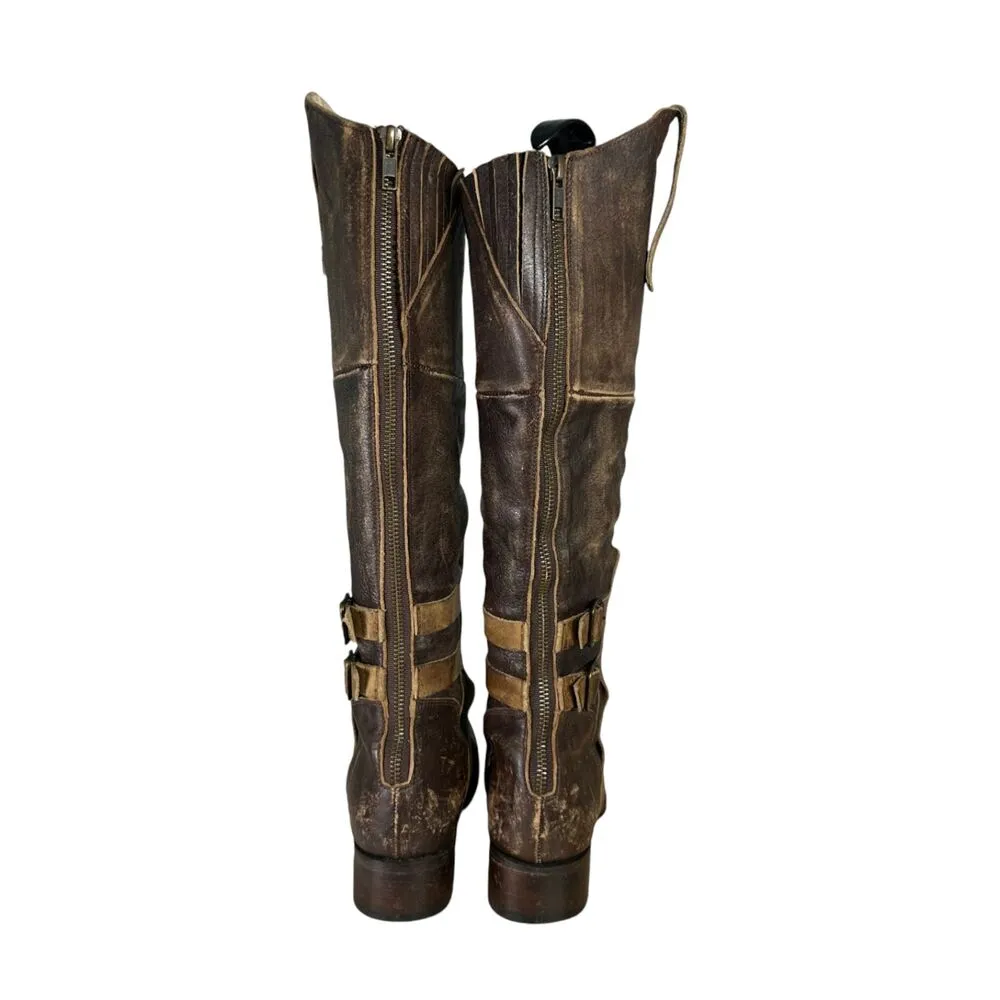 Freebird by Steven Sadle Distressed Riding Boots Equestrian Brown Leather 7 - Image 7