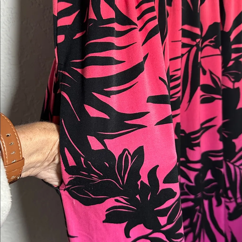 Soma Hawaiian Floral Sleeveless Dress Loungewear Pockets Rayon Large - Image 5