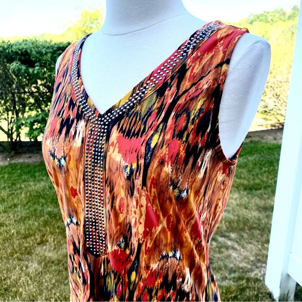 Notations Dress Sleeveless V Neck Maxi Women’s Small - Image 11