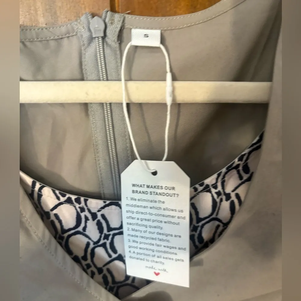 Stylish Gray and White Patterned Jumpsuit Brown - Image 2