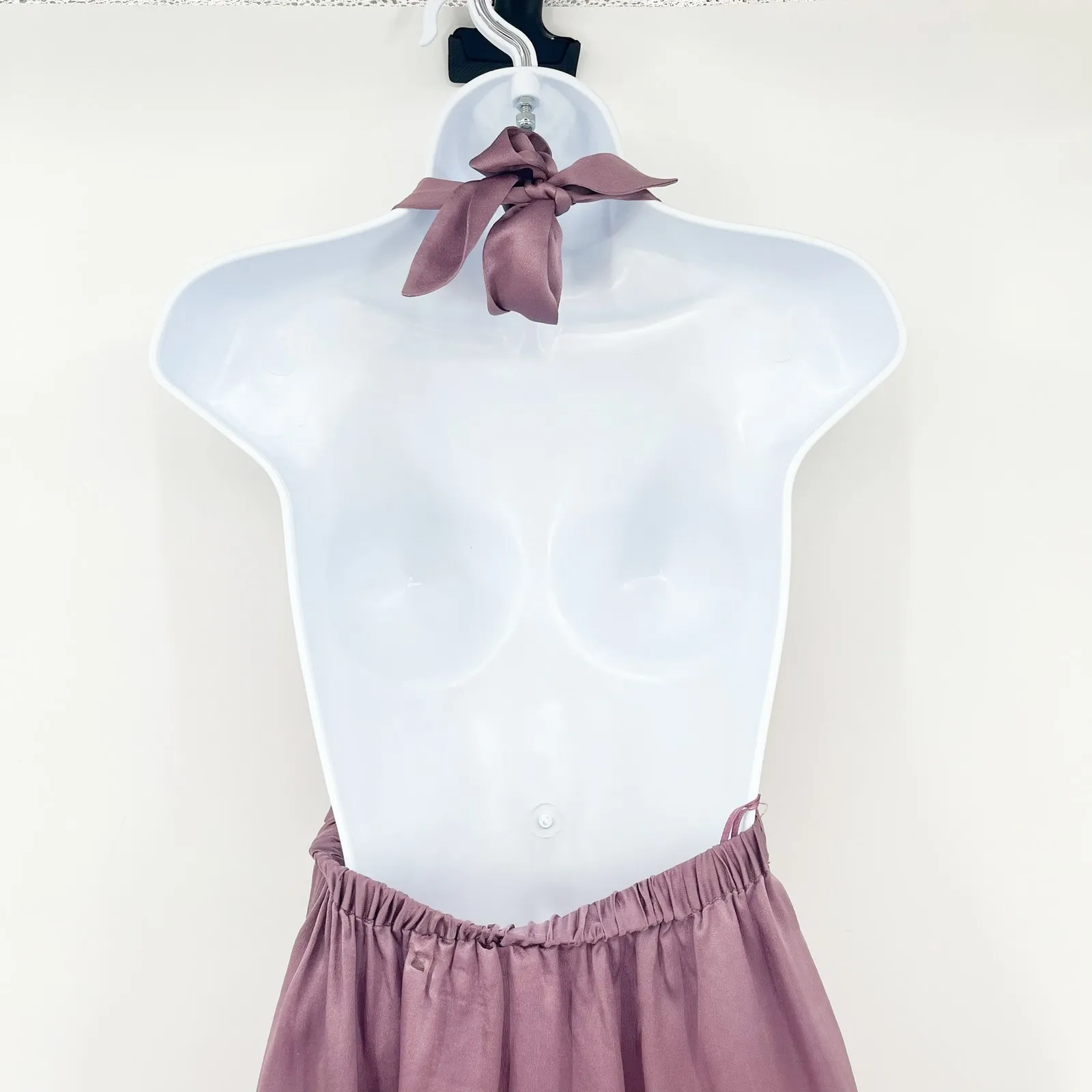 Susana Monaco Womens 100% Silk Y2K Plunge Halter Neck Mini Slip‎ Dress Size 2 - Image 5