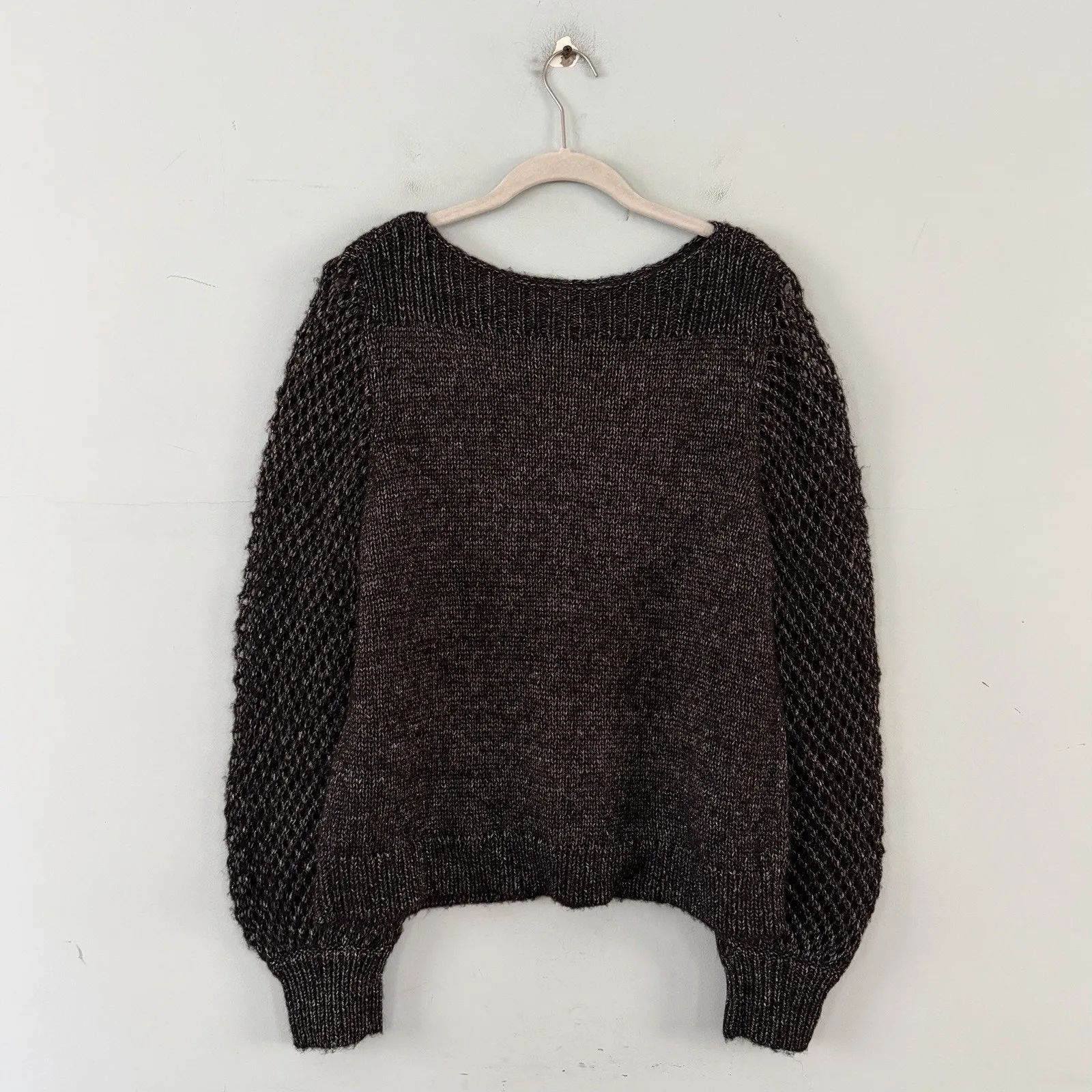 NWT Tommy Bahama Shimmer Balloon Sleeve Black Metallic Wool Blend Sweater - Image 5