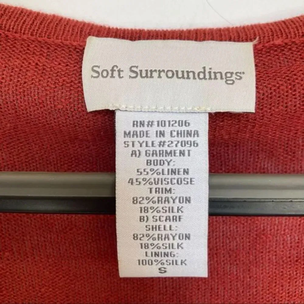 SOFT SURROUNDINGS Knit & Velvet Tunic Sweater S - Image 2