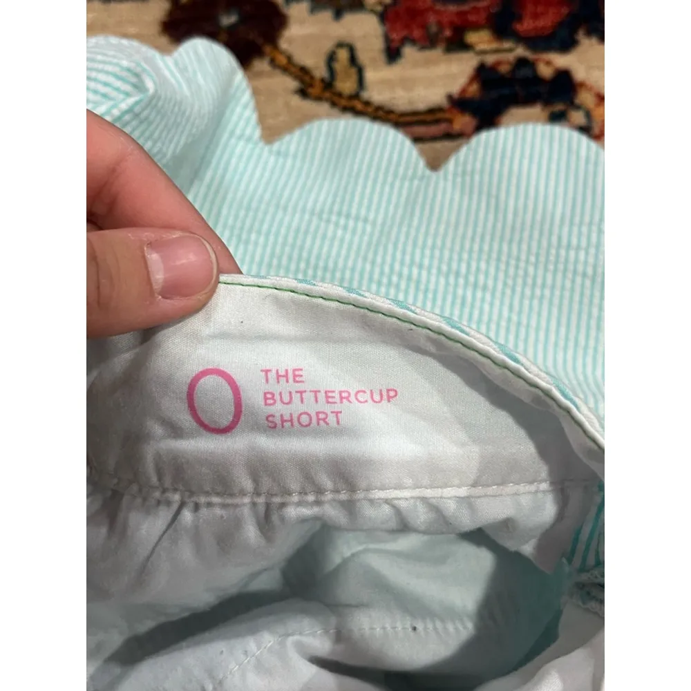 Lilly Pulitzer Buttercup Scallop Blue White Stripe Seersucker Shorts Size 0 - Image 8