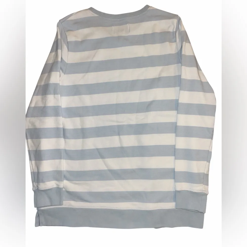 Lands' End Serious Sweats light blue and white stripes - Image 2