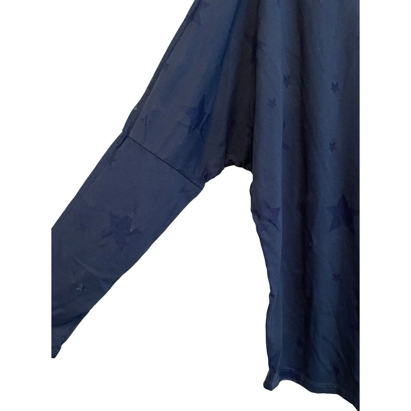 Maison Scotch Long Sleeve Shirt Women Size Medium Blue‎ Star Sheer Jersey NWT - Image 5