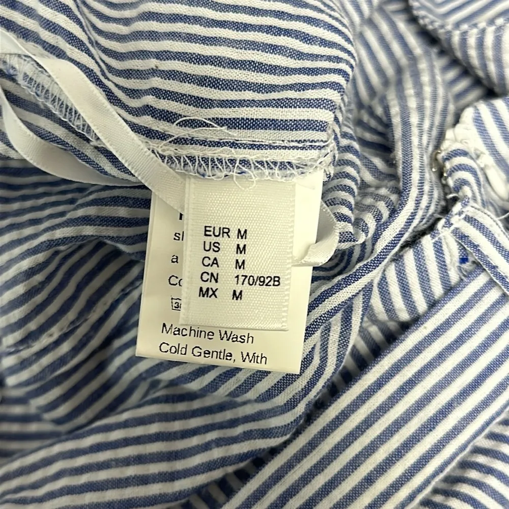 Bow Shorts, Blue&White Seersucker, Size M Blue Size M - Image 6