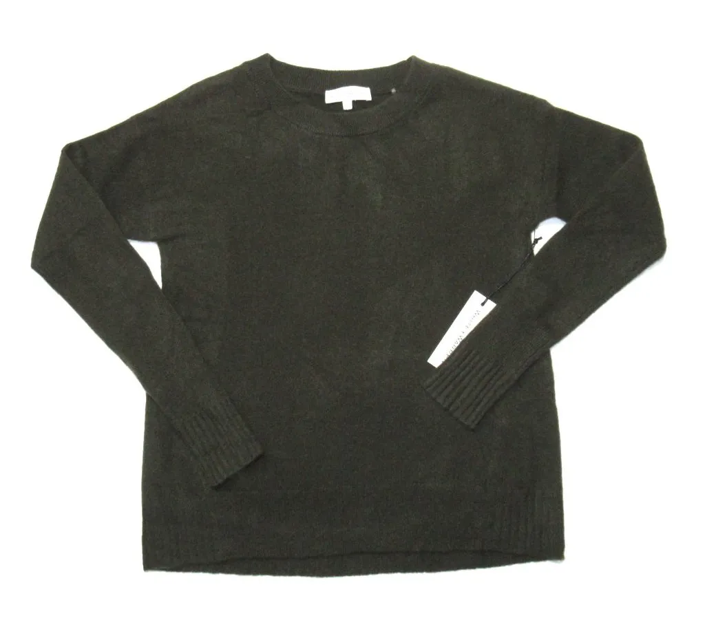 NWT White + Warren Cashmere Crewneck in Midnight Forest Green Sweater L Size L - Image 1