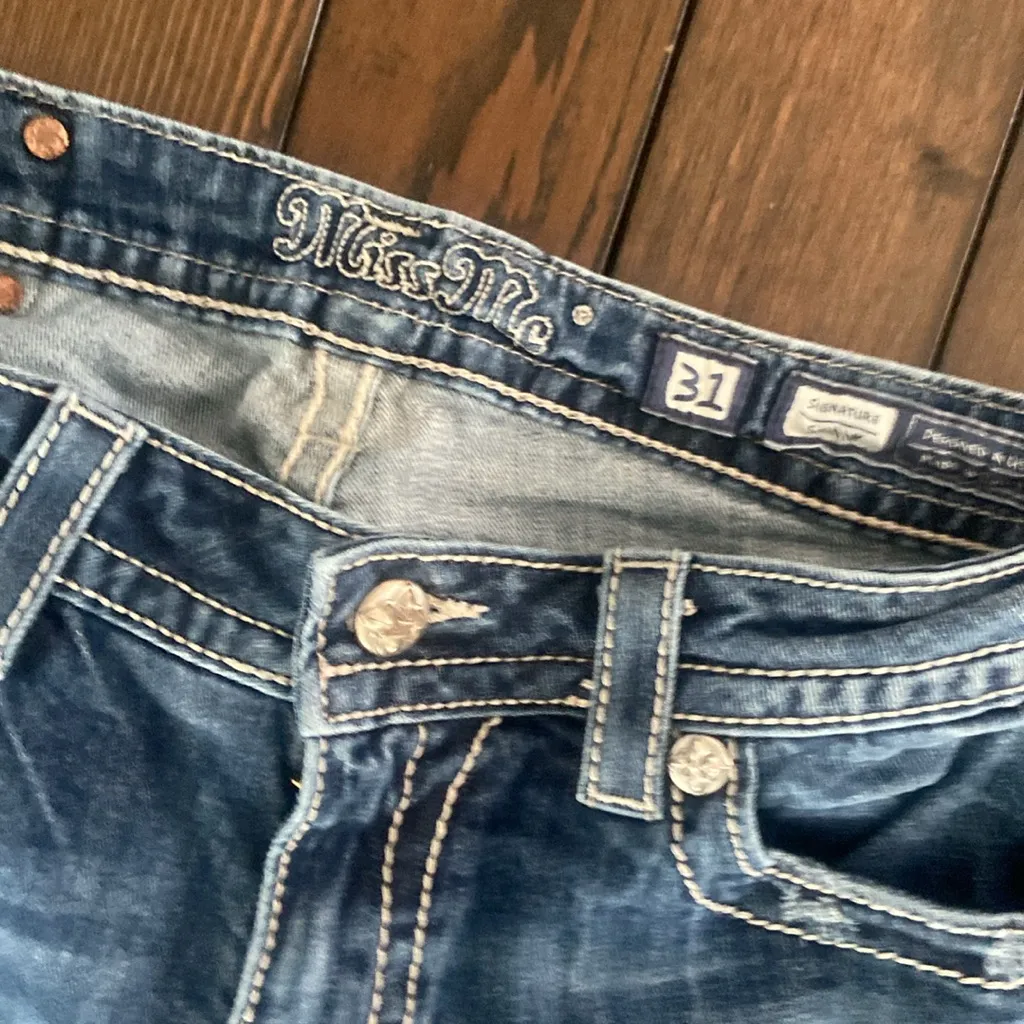 Miss Me signature Blue Skinny Jeans with Classic Style Size 31 - Image 3